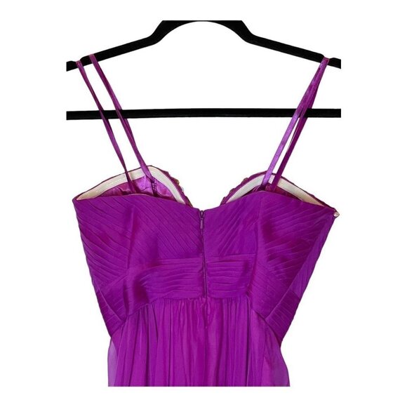 La Femme Purple Magenta Strapless Rhinestone Sweetheart Neck Gown Size 0 - Picture 7 of 12